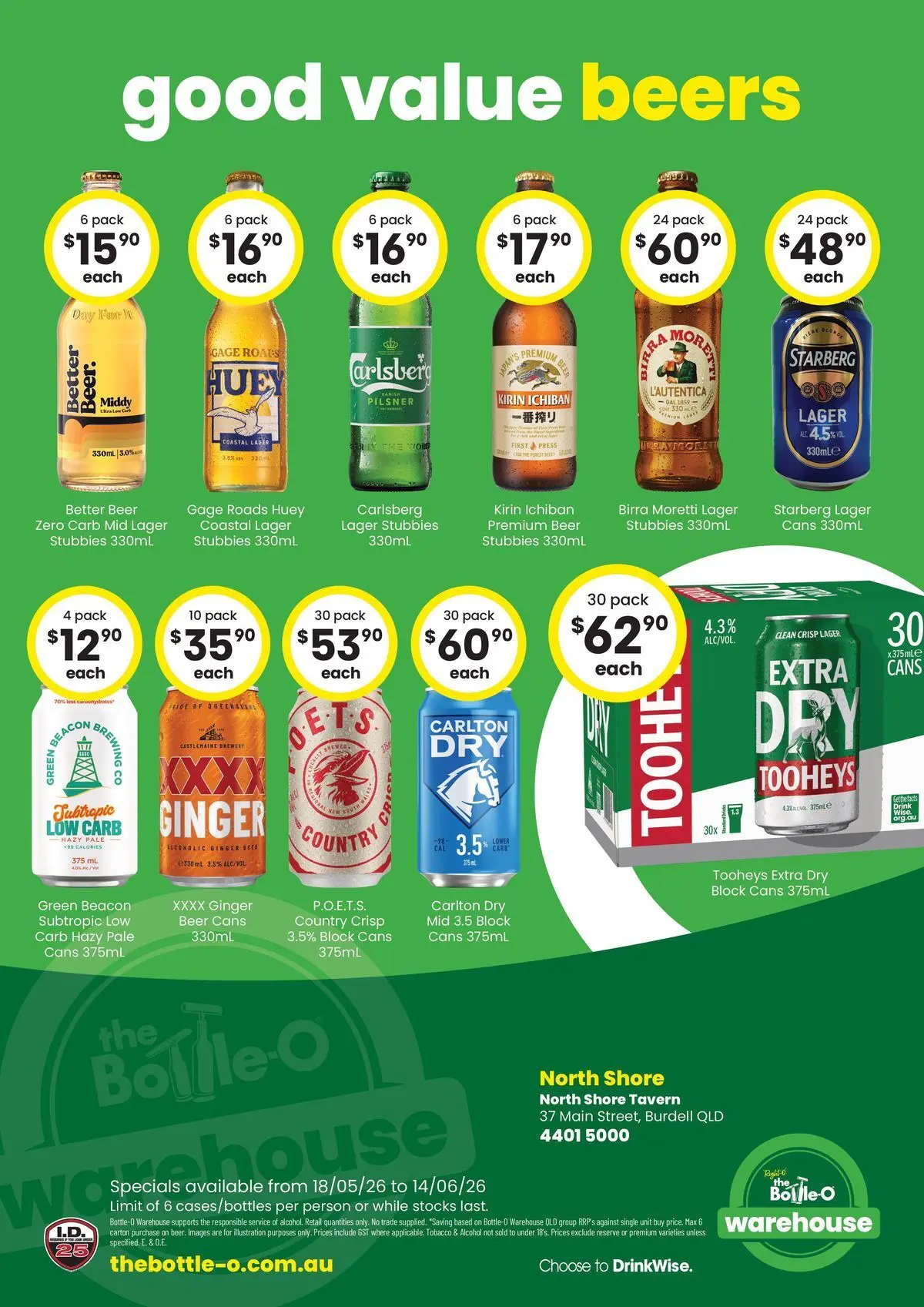 The Bottle-O - Good Value Booze, For Good Value People QLD 18/05 - 17/05/2026 > weekly / monthly specials | Page: 6 | Products: Ginger, Beer, Press