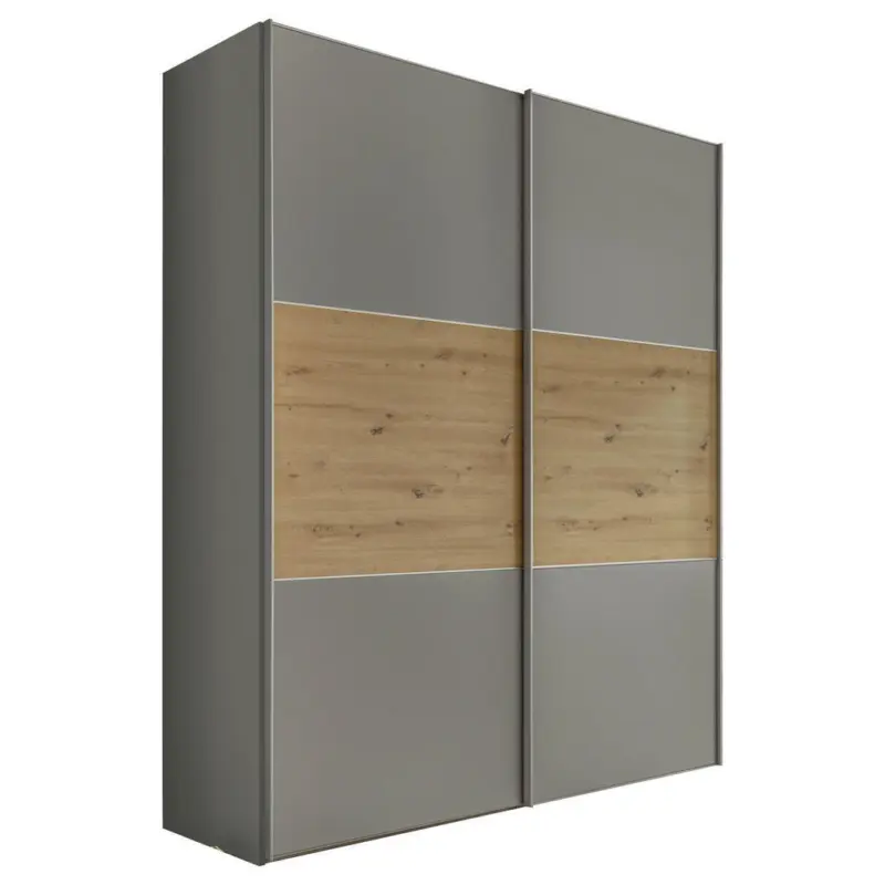 Schwebet&uuml;renschrank in Hellgrau, Eiche Artisan