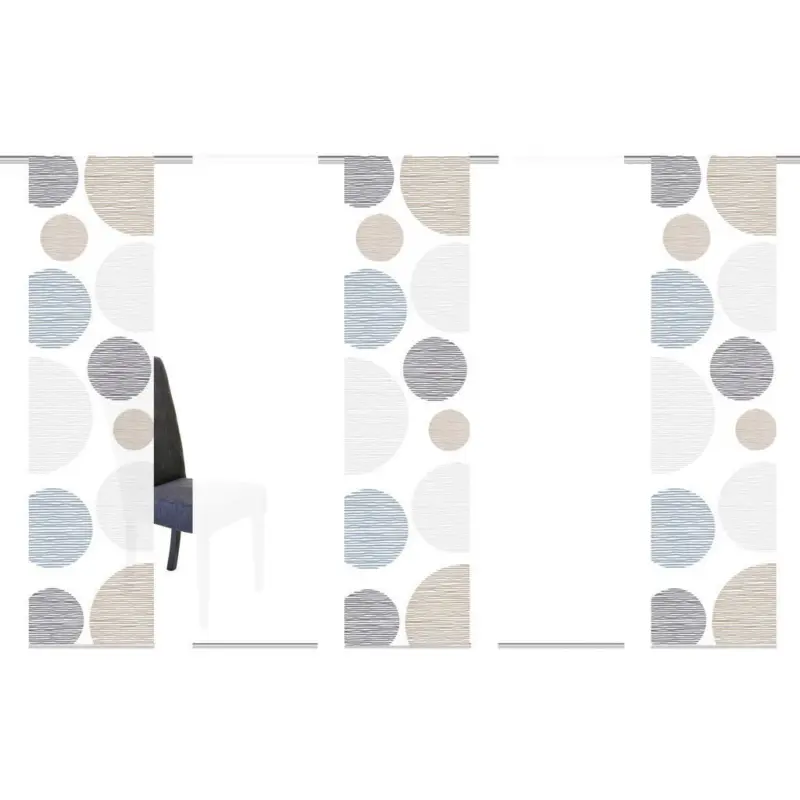 Fl&auml;chenvorhang 5ER SET in Taupe halbtransparent