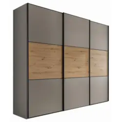 Schwebet&uuml;renschrank in Hellgrau, Eiche Artisan