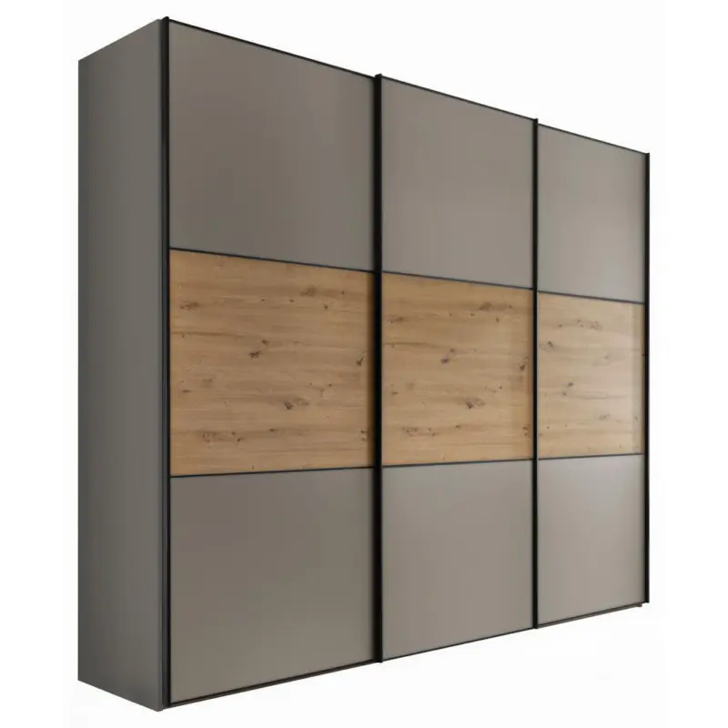 Schwebet&uuml;renschrank in Hellgrau, Eiche Artisan