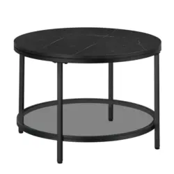 Couchtisch in Metall, Glas, Holzwerkstoff