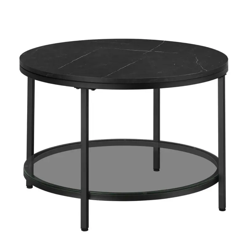Couchtisch in Metall, Glas, Holzwerkstoff