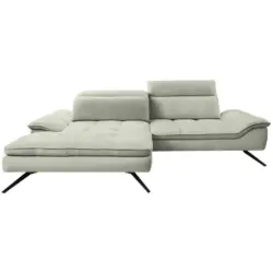 Ecksofa in Chenille Greige 179-202/288 cm