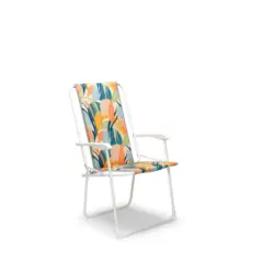 Klappstuhl in Metall, Textil Multicolor, Wei&szlig;