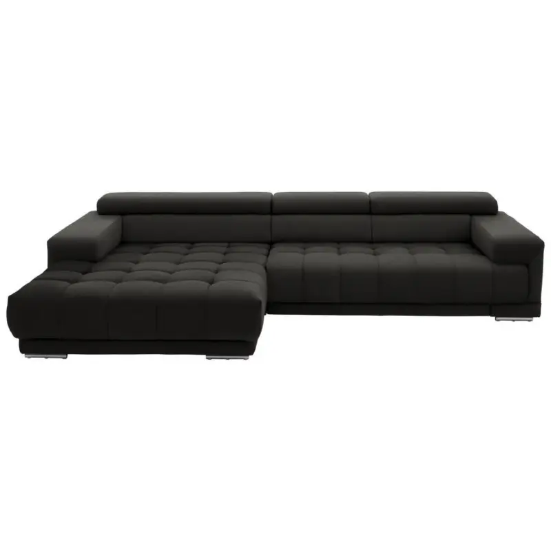 Ecksofa in Mikrofaser Grau 190/335 cm