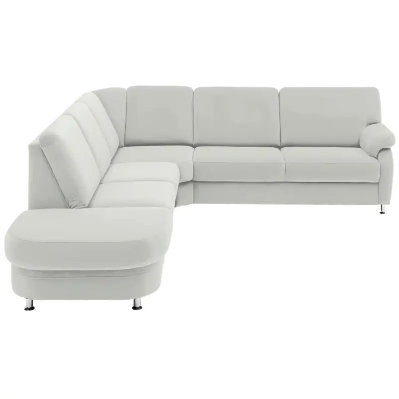 Ecksofa in Flachgewebe Hellgrau 287/274 cm