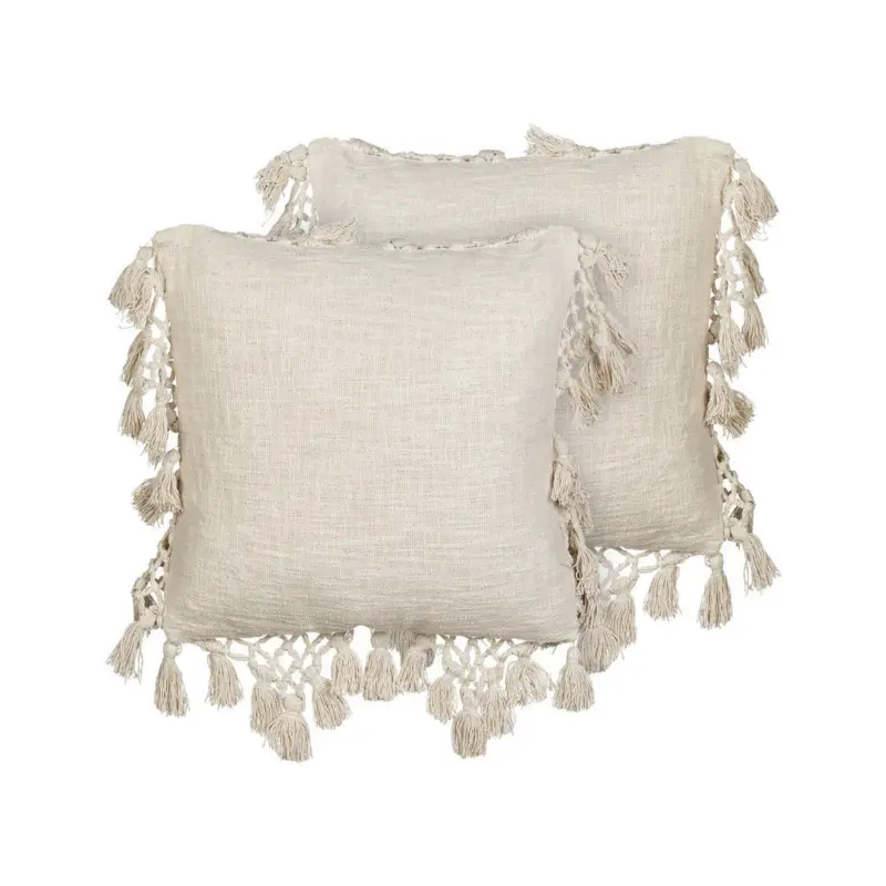 Dekokissen 2er-Set Beige 45/45 cm Olearia