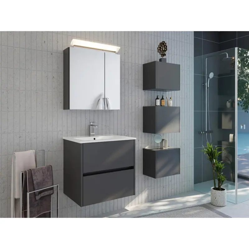 BADEZIMMER Limes, Graphitfarben B: 60 cm