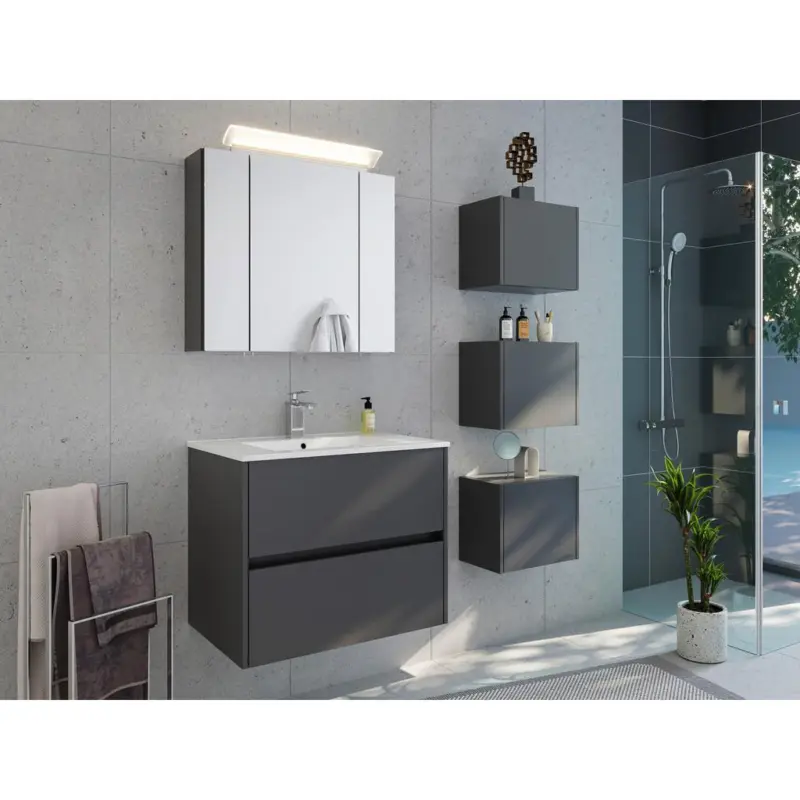BADEZIMMER Limes, Graphitfarben B: 70 cm