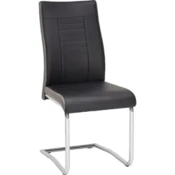 Schwingstuhl Lederlook Grau, Schwarz