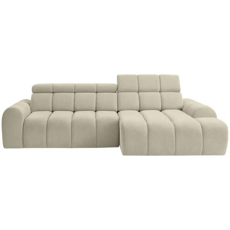 Ecksofa in Chenille Beige 290/152 cm