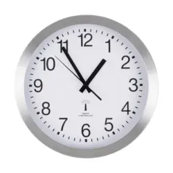 Wanduhr Silberfarben, Wei&szlig;