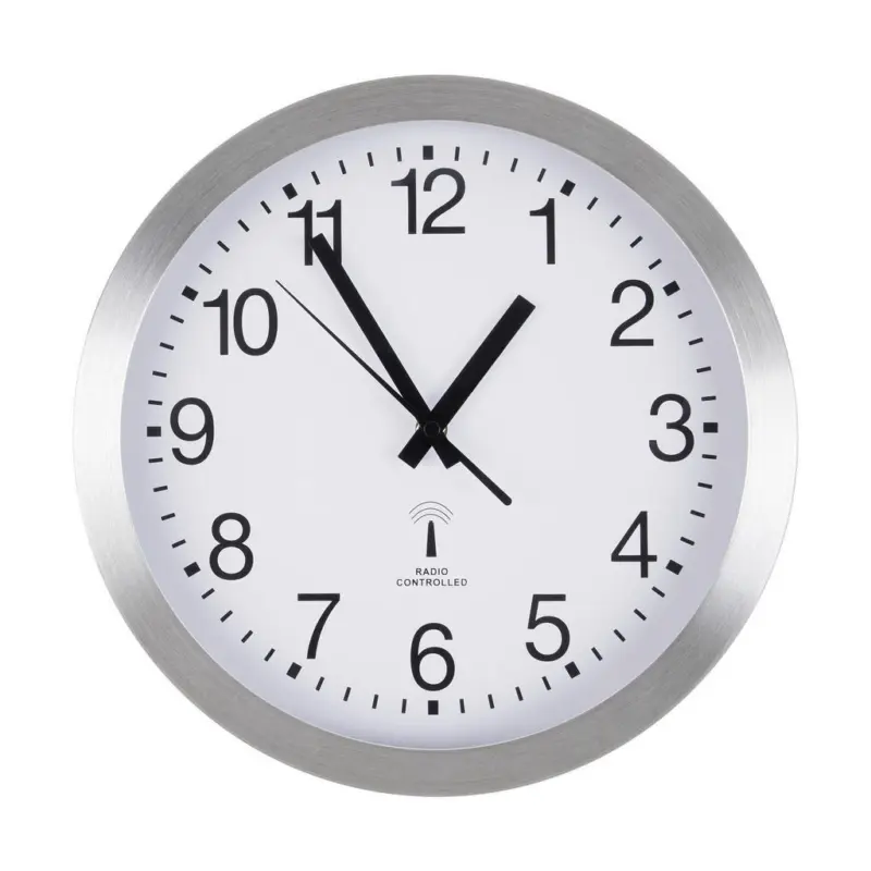 Wanduhr Silberfarben, Wei&szlig;