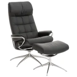 Relaxsesselset in Leder Schwarz
