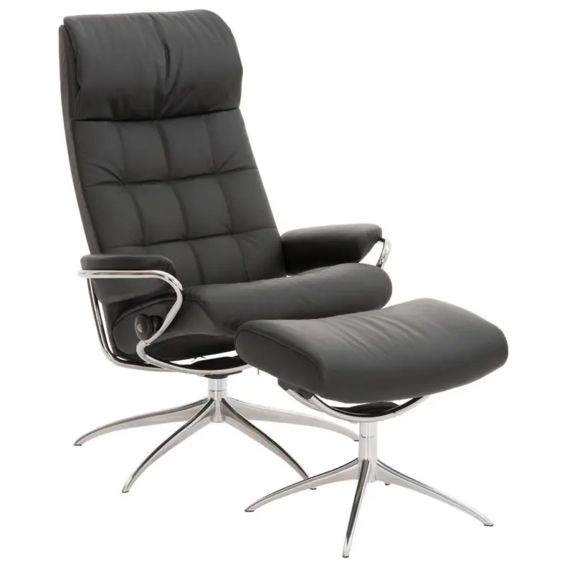 Relaxsesselset in Leder Schwarz