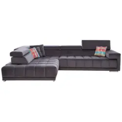 Ecksofa in Mikrofaser Anthrazit 222/326 cm