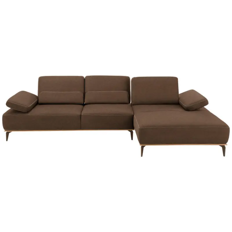 Ecksofa in Mikrofaser Braun 298/176 cm
