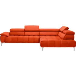 Ecksofa in Chenille Orange 323/222 cm