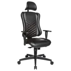 Drehstuhl in Lederlook Schwarz