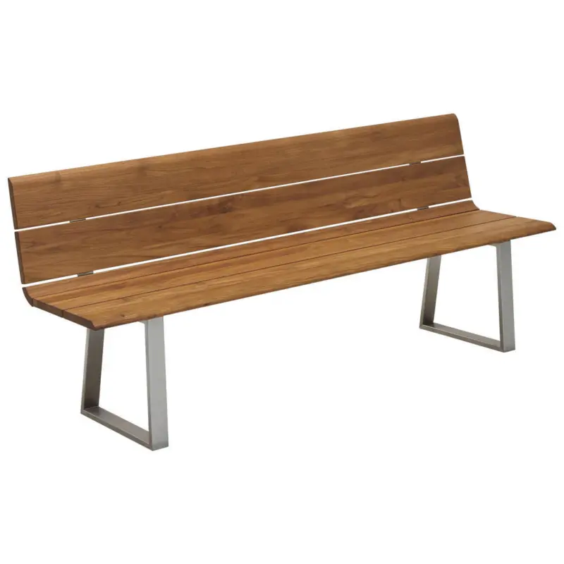 Gartenbank 200/89/52 cm in Silberfarben, Teakfarben