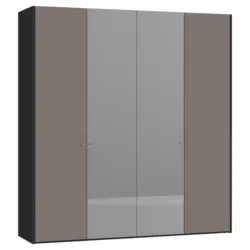 Dreht&uuml;renschrank in Grau, Schwarz