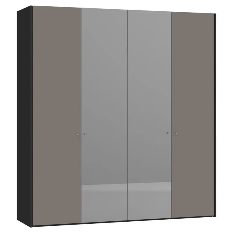 Dreht&uuml;renschrank in Grau, Schwarz