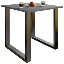 Esstisch 80/80/76 cm Nachbildung Holzwerkstoff Anthrazit, Schwarz