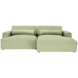 Ecksofa Felicia in Struktur Hellgr&uuml;n 267/187 cm