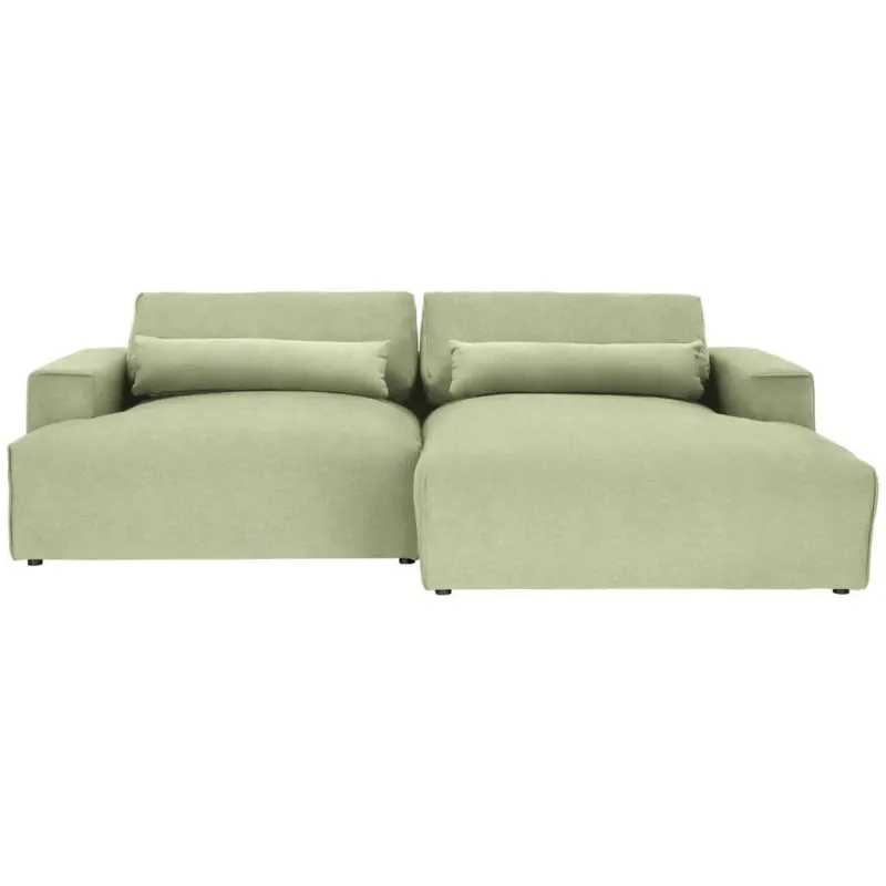 Ecksofa Felicia in Struktur Hellgr&uuml;n 267/187 cm