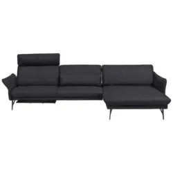 Ecksofa in Lederlook Anthrazit 330/174 cm