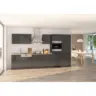 K&uuml;chenblock Mailand 360 cm in Anthrazit, Anthrazit Hochglanz