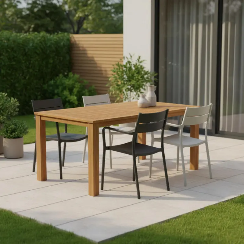 Gartentisch Holz Akaziefarben rechteckig