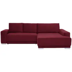 Ecksofa in Flachgewebe Rot 293/195 cm