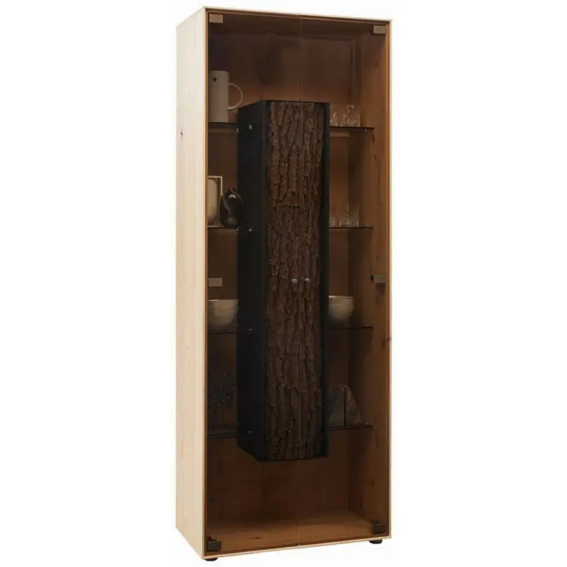 Vitrine in vollmassiv Kerneiche Eichefarben
