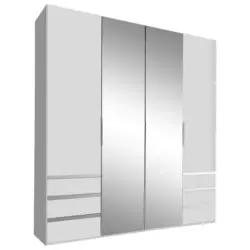 Dreht&uuml;renschrank in Wei&szlig;, Silberfarben