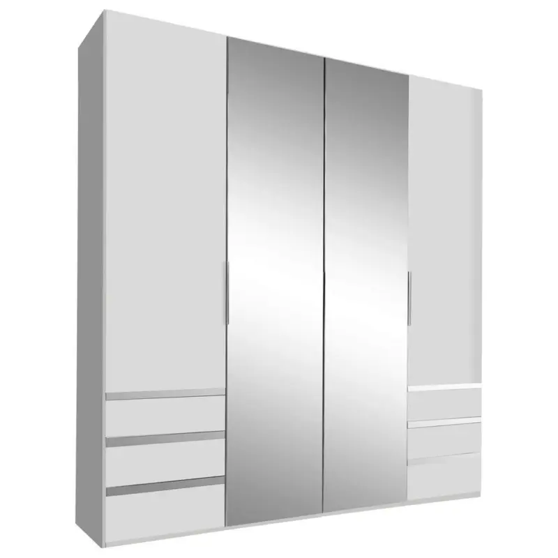 Dreht&uuml;renschrank in Wei&szlig;, Silberfarben
