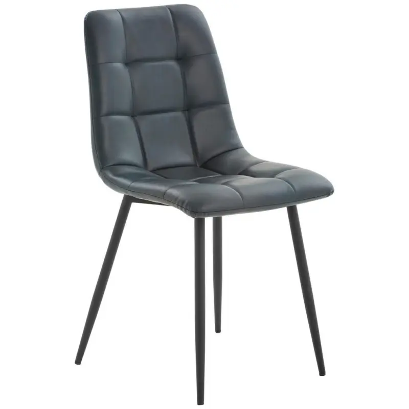 Stuhl Lederlook Grau, Schwarz