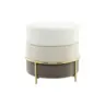 Hocker in Metall, Textil, Holzwerkstoff Creme, Goldfarben