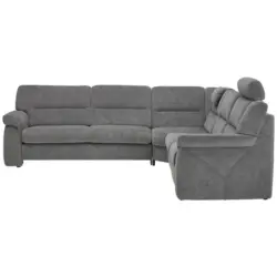 Ecksofa in Chenille Grau 282/252 cm