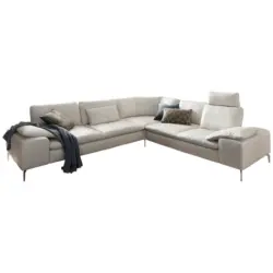 Ecksofa in Echtleder Wei&szlig; 318/318 cm