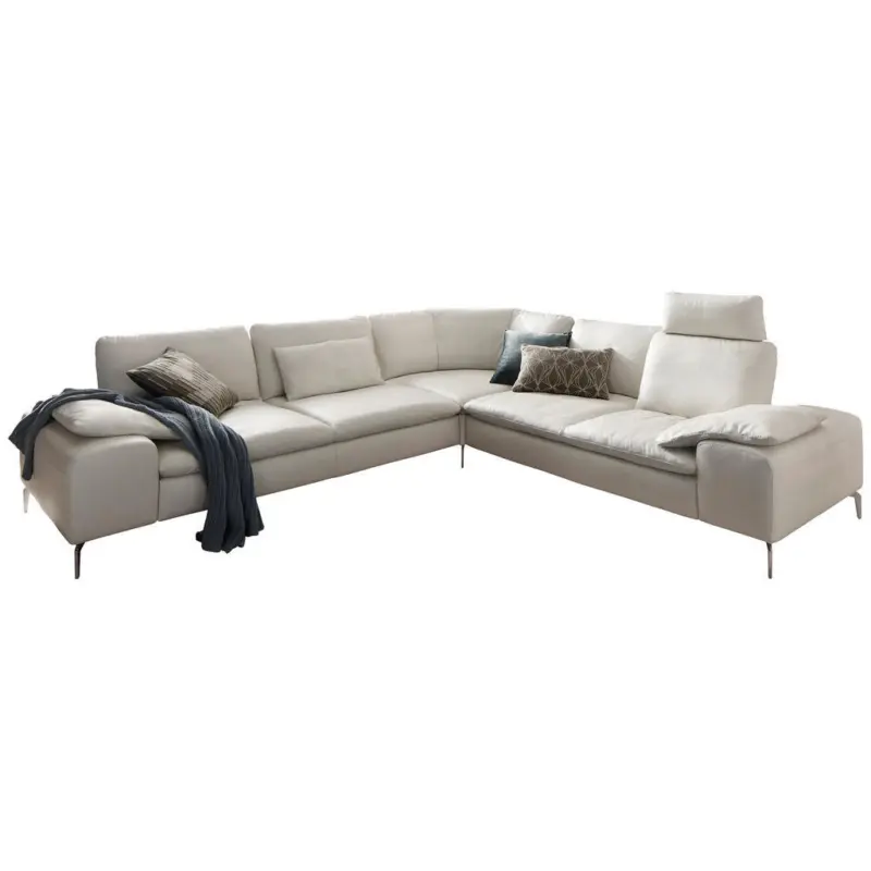 Ecksofa in Echtleder Wei&szlig; 318/318 cm