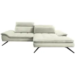 Ecksofa in Chenille Creme 288/179-202 cm