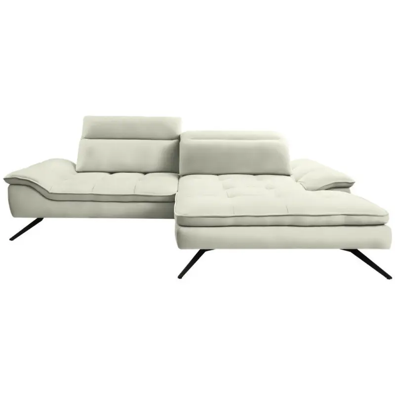 Ecksofa in Chenille Creme 288/179-202 cm