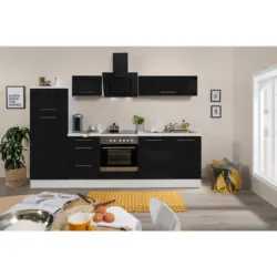 K&uuml;chenblock Premium 2.0 270 cm in Schwarz, Wei&szlig;