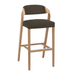 Barhocker in Wildeiche, Graubraun