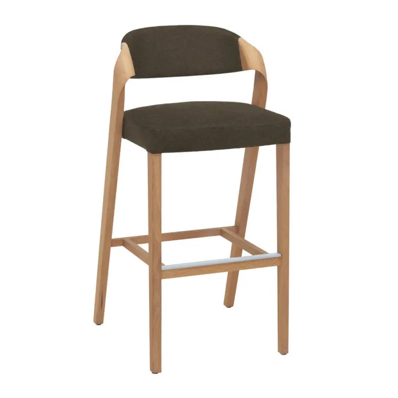 Barhocker in Wildeiche, Graubraun