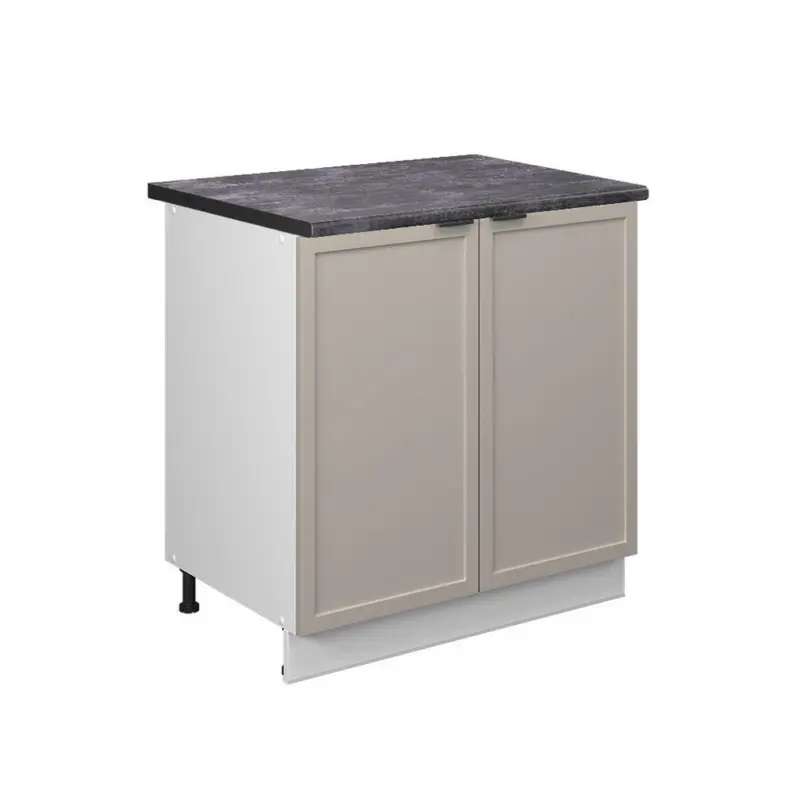Sp&uuml;lenunterschrank Fame-Line GrauBeige 80 cm mit Regal, AP Anthrazit