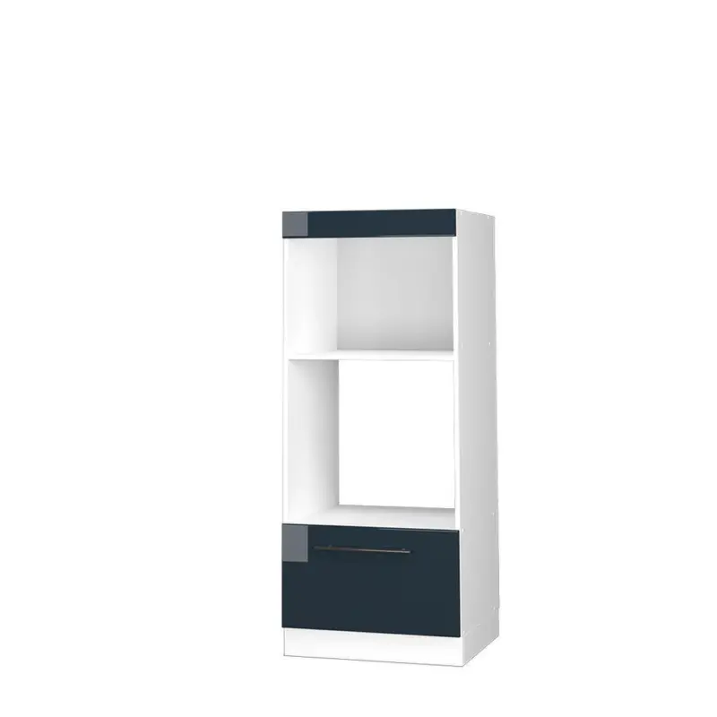 Mikrowellenschrank Fame-Line Dunkelblau Hochglanz 60 cm offen
