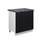 XXXLutz Lauterach - Ihr M&ouml;belhaus bei Bregenz Sp&uuml;lenunterschrank Fame-Line Schwarz gestreift 80 cm mit Regal, AP Anthrazit